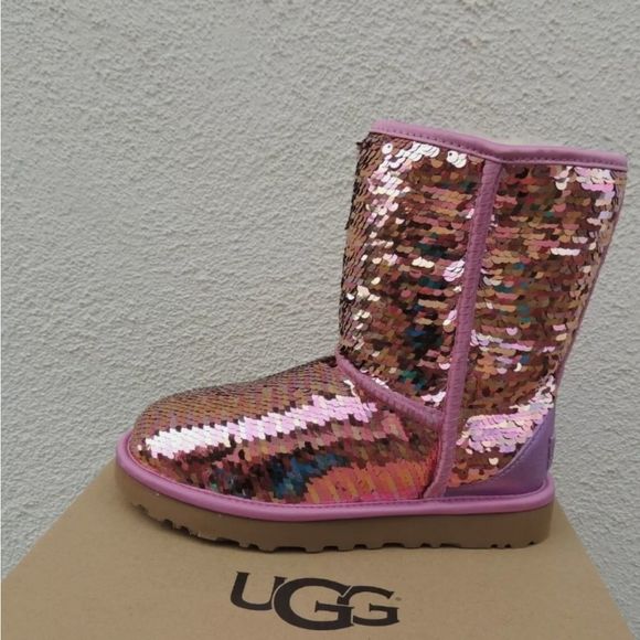 SALE! UGG Classic Short Sequin Boots - Picture 5 of 7